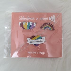 ❤️NEW Sally Hansen x GLAAD Love Is Love LGBTQIA+ Rainbow Pride Pin Set